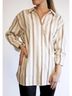 ABLE Stripes Brown Harris Oversized Button Down Shirt in Nutmeg Stripe Size S - photo 2