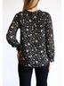 ABLE Floral Black Annette Tie Blouse in Black/ White Size XS - photo 3