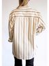 ABLE Stripes Brown Harris Oversized Button Down Shirt in Nutmeg Stripe Size S - photo 3