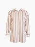 ABLE Stripes Brown Harris Oversized Button Down Shirt in Nutmeg Stripe Size S - photo 5