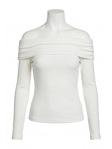 Fifteen Twenty Asymmetric One-Shoulder Top in Cream (view 1)