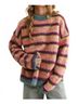 MIOU MUSE Pink Brushed Effect Striped Sweater in Multi Size S - photo 2