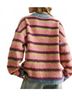 MIOU MUSE Pink Brushed Effect Striped Sweater in Multi Size S - photo 3
