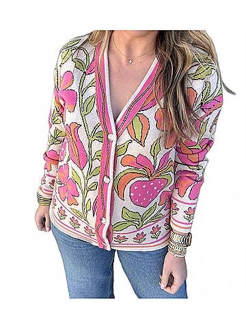 Fate Strawberry Fields Cardigan in Pink (view 2)