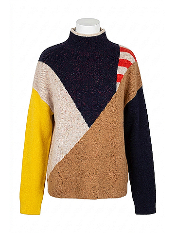 THML Long Sleeve Pattern Knit Sweater in Blue Multi (view 1)