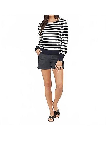 SPANX 4" Twill Pull-On Short in Washed Black (view 2)