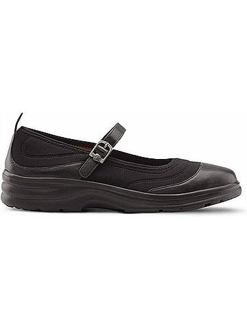 Comfort Women's Flute Lycra Diabetic Mary Jane Shoes in Black (view 1)