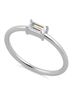 Starlette Silver Toned Women's Diamond Emerald-Cut Stackable Ring in Silver Size 6 - photo 1