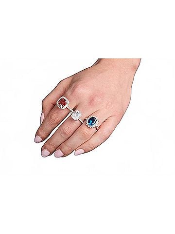 Starlette Women's Diana Statement Ring in Blue And Silver (view 2)