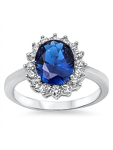 Starlette Women's Diana Statement Ring in Blue And Silver (view 1)