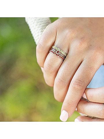 Starlette Women's Garnet Eternity Band Ring in Silver (view 2)