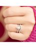 Starlette Solid Silver Toned Women's Gloria Stackable Ring in Silver Size 5 - photo 4