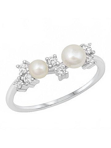 Starlette Women's Harper Statement Ring in Silver With Pearls (view 1)