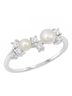 Starlette Solid Silver Toned Women's Harper Statement Ring in Silver With Pearls Size 5 - photo 1