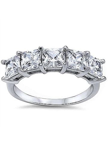 Starlette Women's Lauren Channel Ring in Silver (view 1)