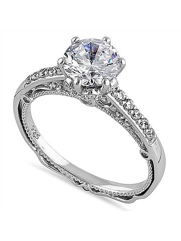 Starlette Women's Madeleine Engagement Ring in Silver (view 1)