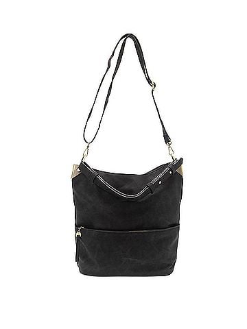 Joy Susan Women's Darcy Pocket Bucket Bag in Black (view 2)