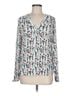 Hinge 100% Rayon Floral Multi Color Long Sleeve Blouse Size M - photo 1