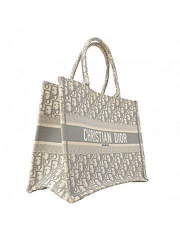 Christian Dior Christian Dior Book Tote Bag, Canvas, Gray/White, Women's, P2892865 (view 2)