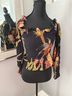 ALLSAINTS 100% Viscose 100% Cotton Floral Black Multi Color Long Sleeve Blouse Size 2 - photo 4
