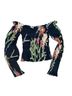ALLSAINTS 100% Viscose 100% Cotton Floral Black Multi Color Long Sleeve Blouse Size 2 - photo 2