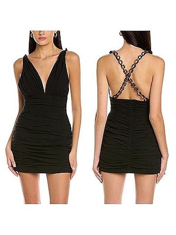 Finders Keepers Cross Back Chains Ruched Mini Dress Cocktail Dress (view 1)