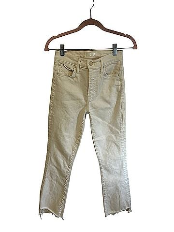 Mother Insider Crop Step Fray Cream Puffs  Jeans (view 1)