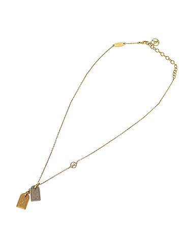 Louis Vuitton Louis Vuitton Nanogram Name Tag Motif Monogram M63141 Gold Silver Necklace Accessory LV 0589 LOUIS VUITTON (view 2)
