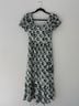 HVN 100% Polyester Argyle Black Silver Green Casual Dress Size 0 - photo 3
