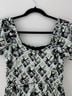 HVN 100% Polyester Argyle Black Silver Green Casual Dress Size 0 - photo 6