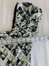 HVN 100% Polyester Argyle Black Silver Green Casual Dress Size 0 - photo 9