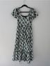 HVN 100% Polyester Argyle Black Silver Green Casual Dress Size 0 - photo 11