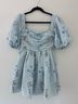 Self-Portrait 100% Polyester Floral Blue Cocktail Dress Size 4 - photo 3