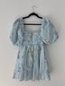 Self-Portrait 100% Polyester Floral Blue Cocktail Dress Size 4 - photo 5