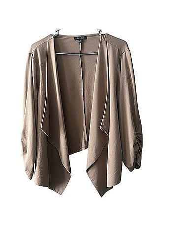Torrid Pebble Crepe Drape Front Blazer Jacket (view 1)
