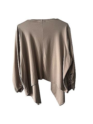 Torrid Pebble Crepe Drape Front Blazer Jacket (view 2)