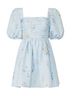 Self-Portrait 100% Polyester Floral Blue Yellow Cocktail Dress Size 6 - photo 1