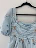 Self-Portrait 100% Polyester Floral Blue Yellow Cocktail Dress Size 6 - photo 4