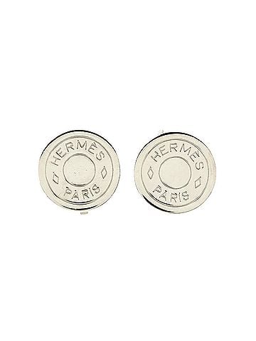 Hermès Hermes Sellier Earrings, Silver (view 1)