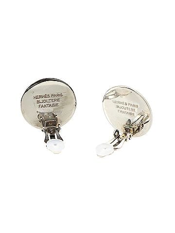 Hermès Hermes Sellier Earrings, Silver (view 2)