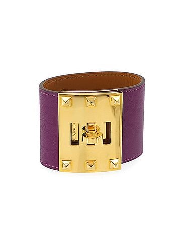 Hermès Hermes Kelly Dog Bangle Bracelet, Swift Leather, Anemone, ?R Stamp, Gold Hardware. (view 1)