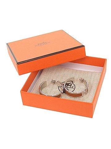 Hermès Hermes Olympe Veau Epsom Gold Silver Hardware Earrings Accessory 0399 HERMES (view 2)