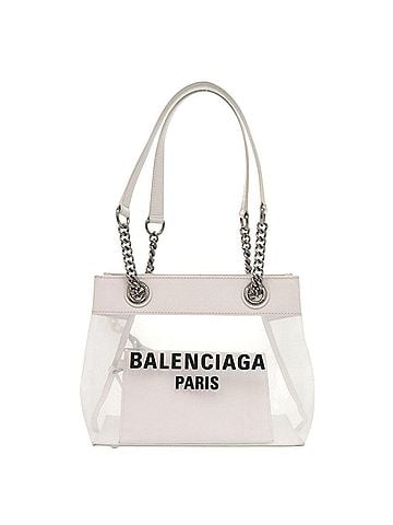 Balenciaga Balenciaga Duty Free 741603 Mesh Leather White Tote Bag 0515BALENCIAGA (view 1)