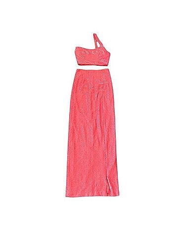 Black Halo Eve Brew Two-Piece Gown Candy Pink Cocktail Dress (view 1)