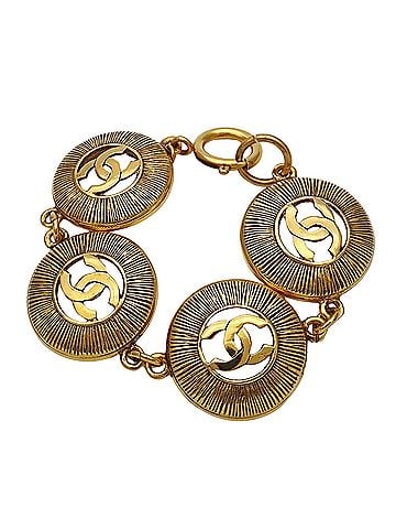 Chanel Chanel bracelet for women, gold, Coco Mark circle design. (view 1)