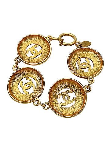 Chanel Chanel bracelet for women, gold, Coco Mark circle design. (view 2)