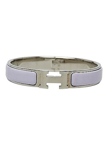 Hermès Hermes Click H GM Bracelet Bangle Silver Purple Metal Enamel Women's HERMES (view 1)