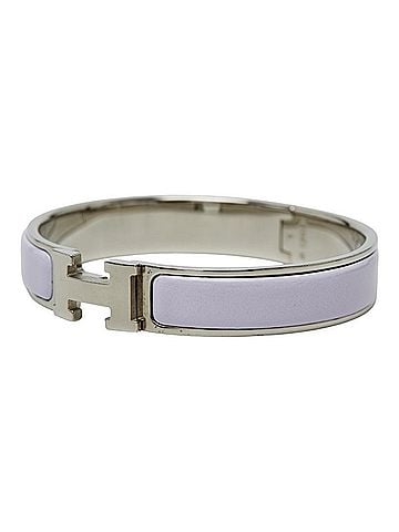 Hermès Hermes Click H GM Bracelet Bangle Silver Purple Metal Enamel Women's HERMES (view 2)