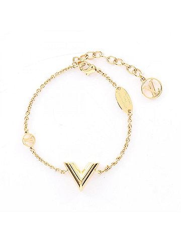 Louis Vuitton Louis Vuitton Essential V Bracelet, Gold Plated (GP), Women's, Tone, M00858 (view 1)