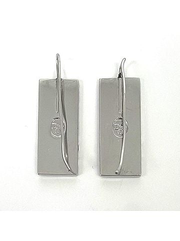 Christian Dior Christian Dior Trotter Numbering Plate Hook Earrings, Silver x Pink, Women's (view 2)